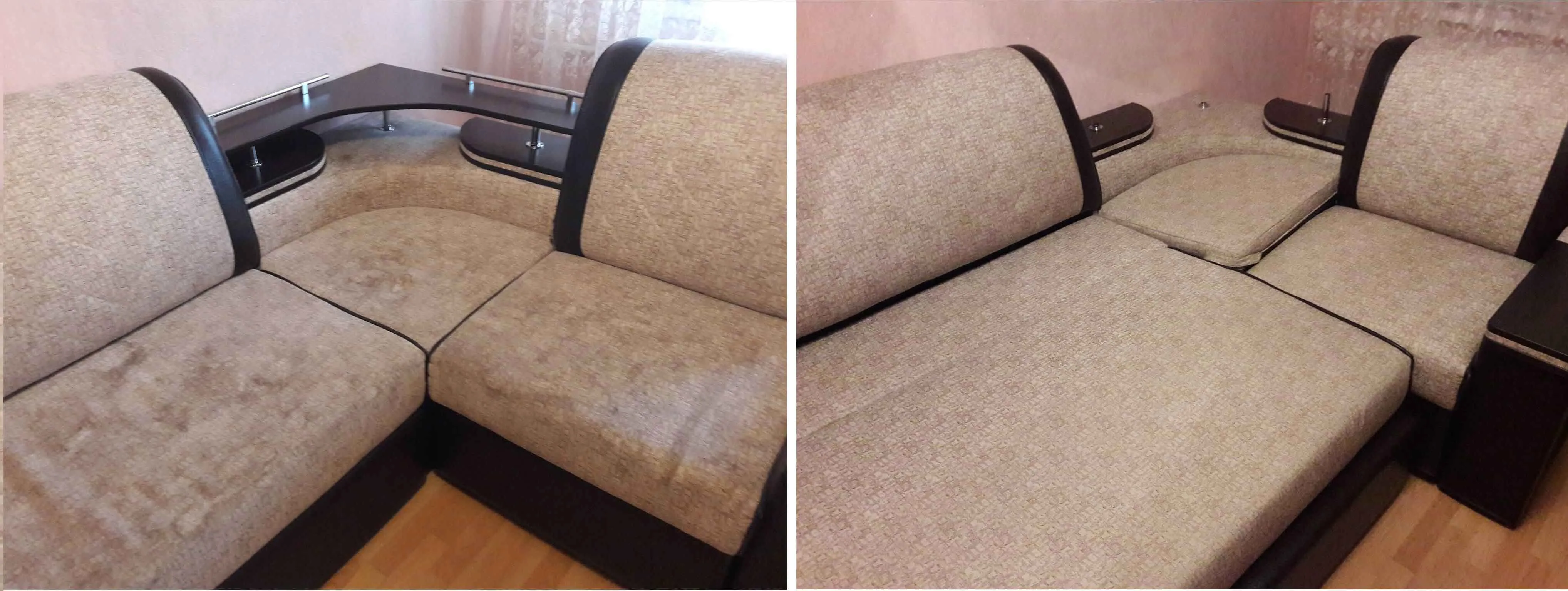 химчистка углового дивана в квартире